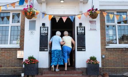 women entering the Bevy in Brighton.