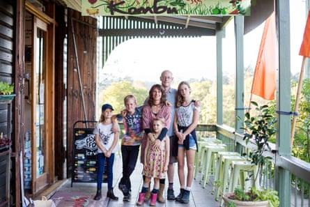 The Doye family outside Kombu Wholefoods in Bellingen