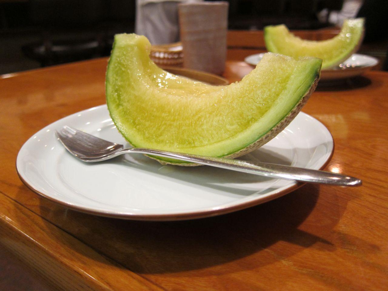 Parting shot -- a cleansing slice of melon.